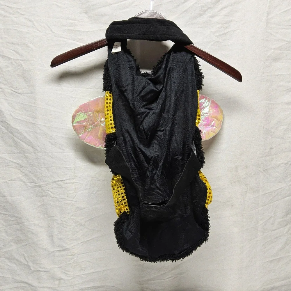 Tom's Toy International Bumble Bee Pet Costume Large Black Yellow Sequin Wings